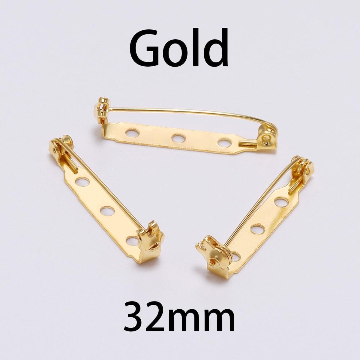 20pcs 20 25 32mm Plated Brooch Clip Base Blank Safe Lock Brooch Base Pin For Jewelry Making Findings Diy Jewelry Accessories