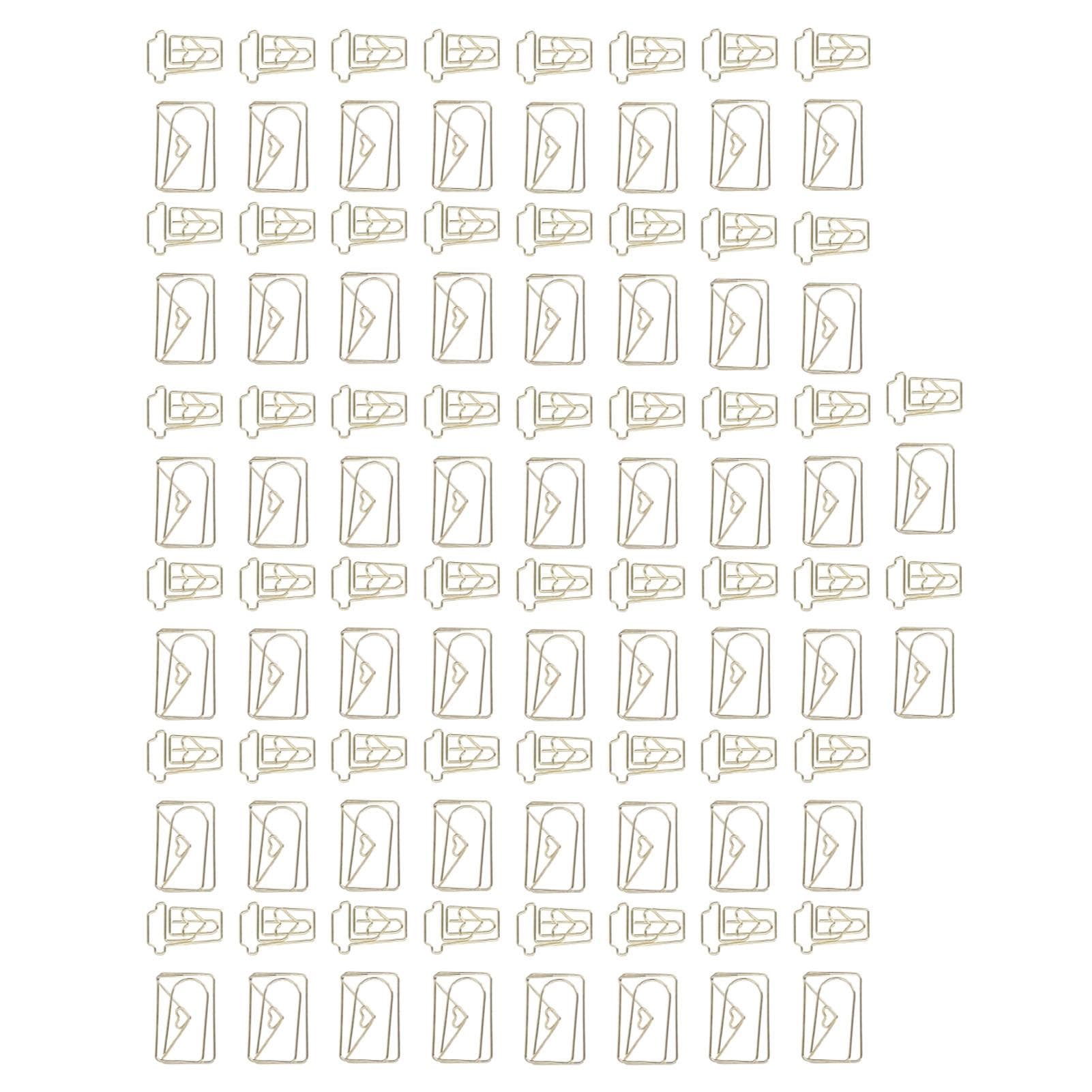 100Pcs Funny Planner Clips Anti Rust Electroplating Process Envelope Coffee Cup Gold Paper Clips