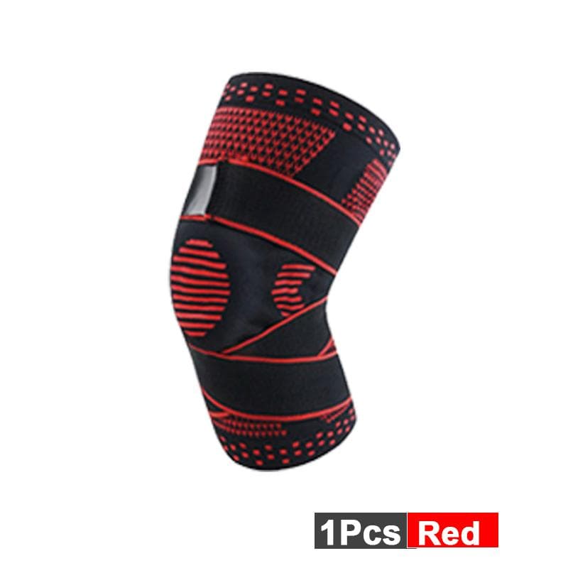 1Pcs Knee Brace Support Compression Sleeves for Running, Pain Relief, Injury Recovery,Basketball and More Sports M red