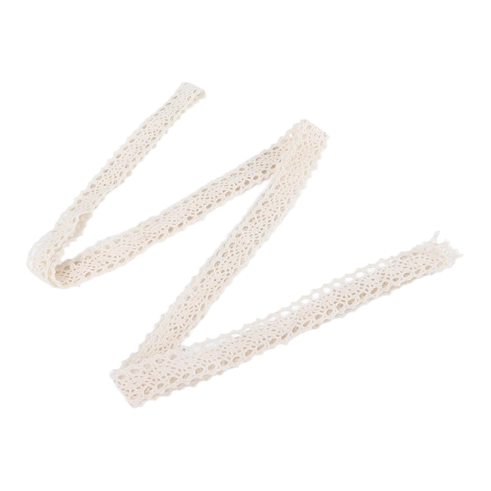 Lace Ribbon Cotton Thread 20 Yards Decorative Accessories for Clothing Tablecloth DecorationsBlack beige