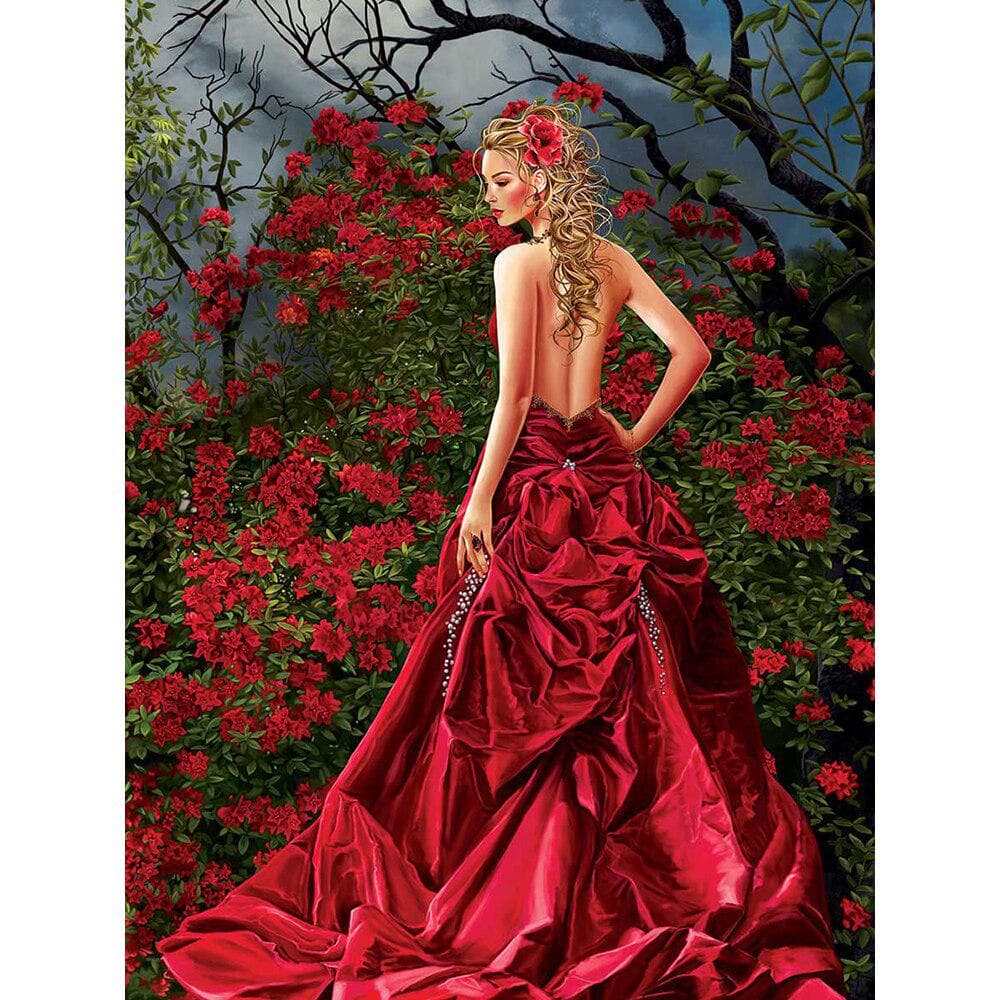 5D Diamond Embroidery Portrait Flower Girl Diamond Painting Portrait Picture Beads Manual Home Decor 20X30CM