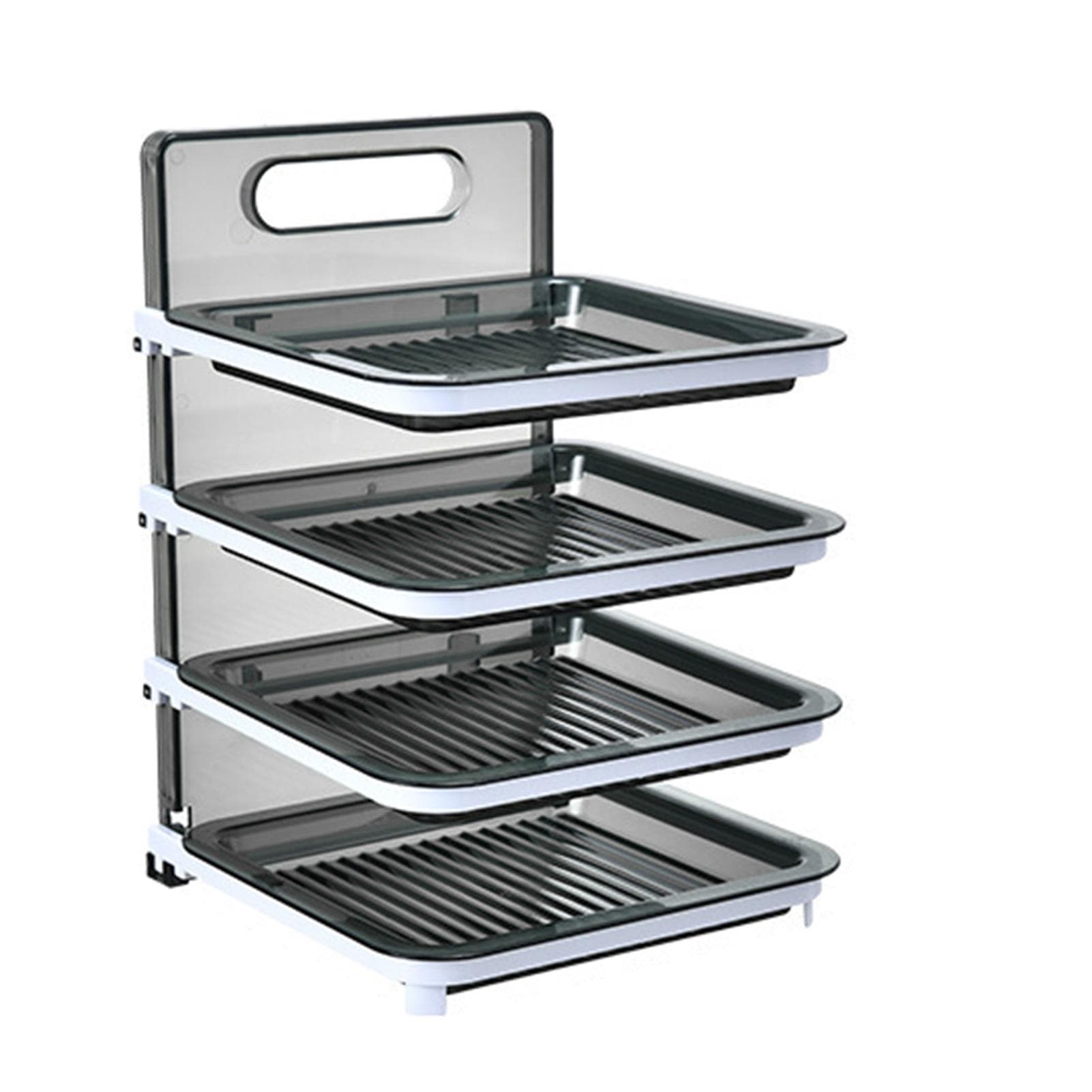 Wall Mounted Food Sorting Tray 4 Layers Storage Tray Collapsible Side Dish Stacking Storage for grey