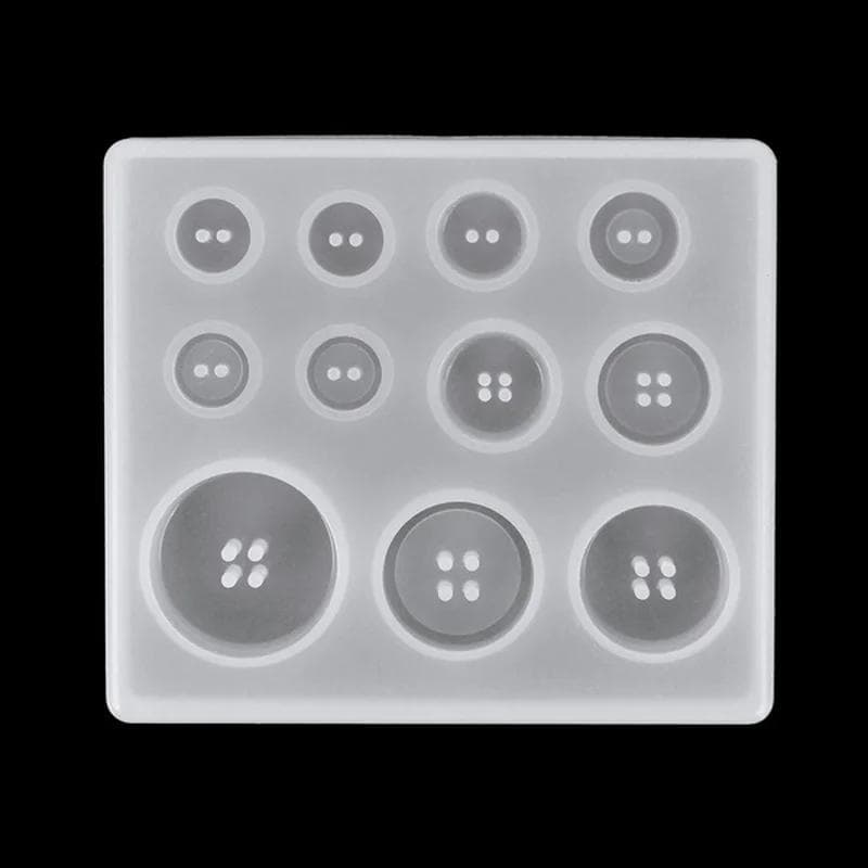 Button Mold with Hole Mold Non-stick Art Mold Decoration Cake Baking Tools DIY Silicone Mold Resin Button