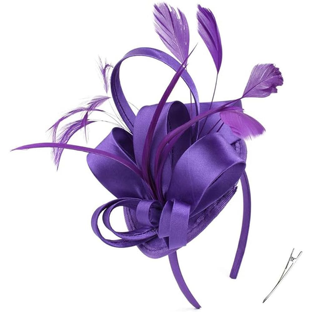 Fascinators for Women Tea Party Hat Headband Derby Wedding Church Bridal Cocktail Feathers Hair Clip
