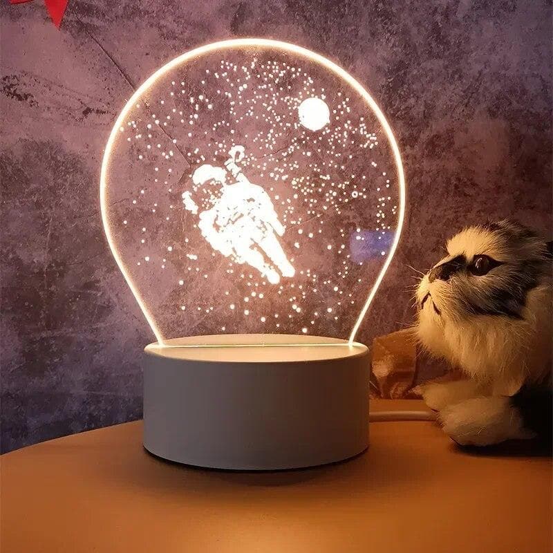 3D Lamp Acrylic LED Night Lights Bear Dinosaur Child Night Light Led for Bedroom Decoration Christmas Decor Wedding Party Favors 3 Colors Light dark yellow