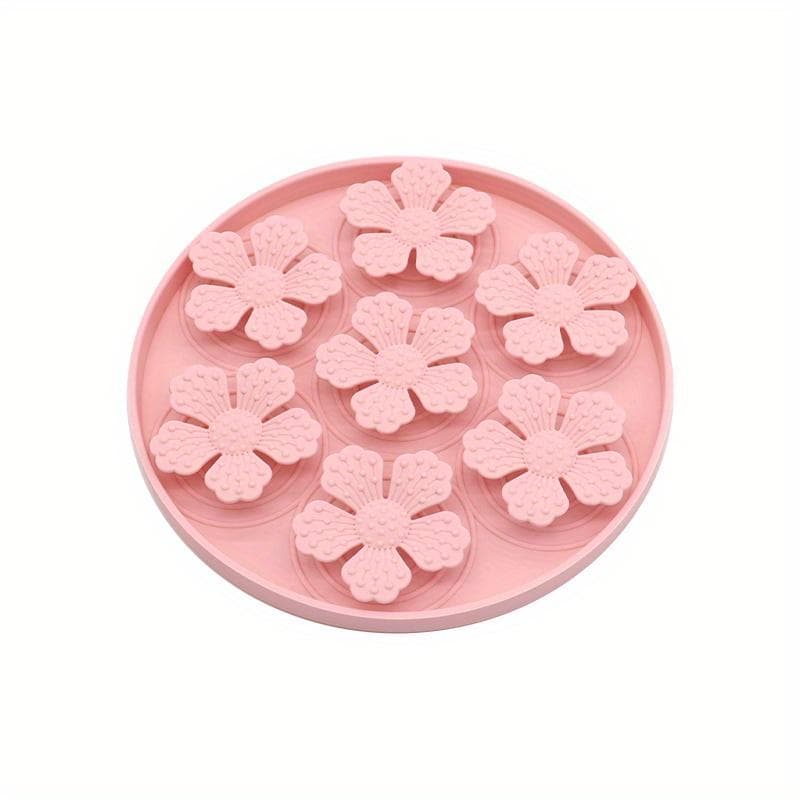 Silicone Pet Slow Feeder Mat Dog Feeding Dishes Dog Licking Mat with Suction Cups Anti-choking Slow Feeding Pads Bowl Dishware pink