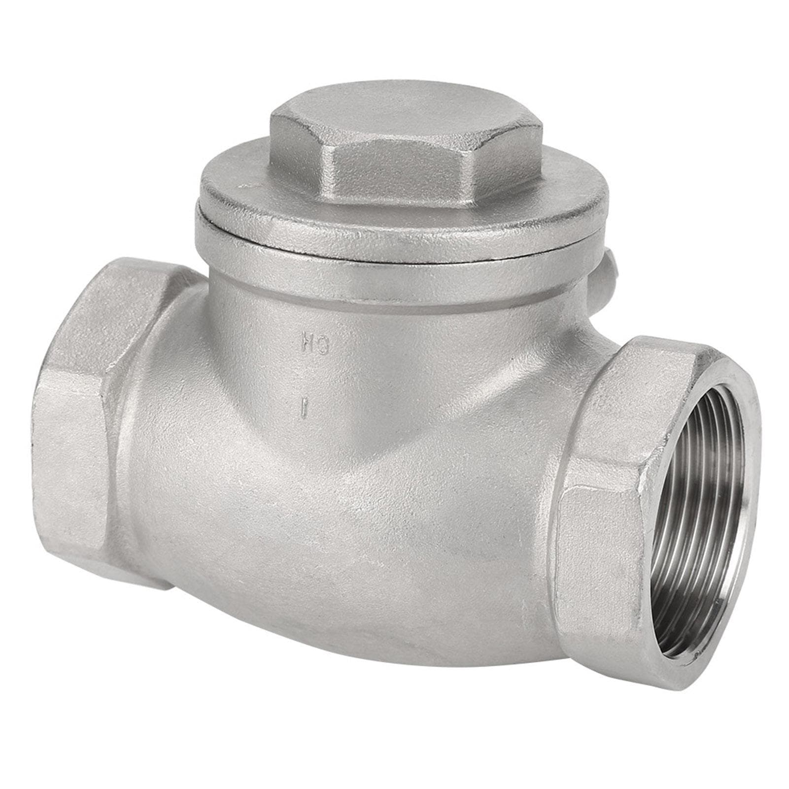 DN32 Stainless Steel One Way Swing Check Valve Female Thread 200PSI for Water Oil Gas