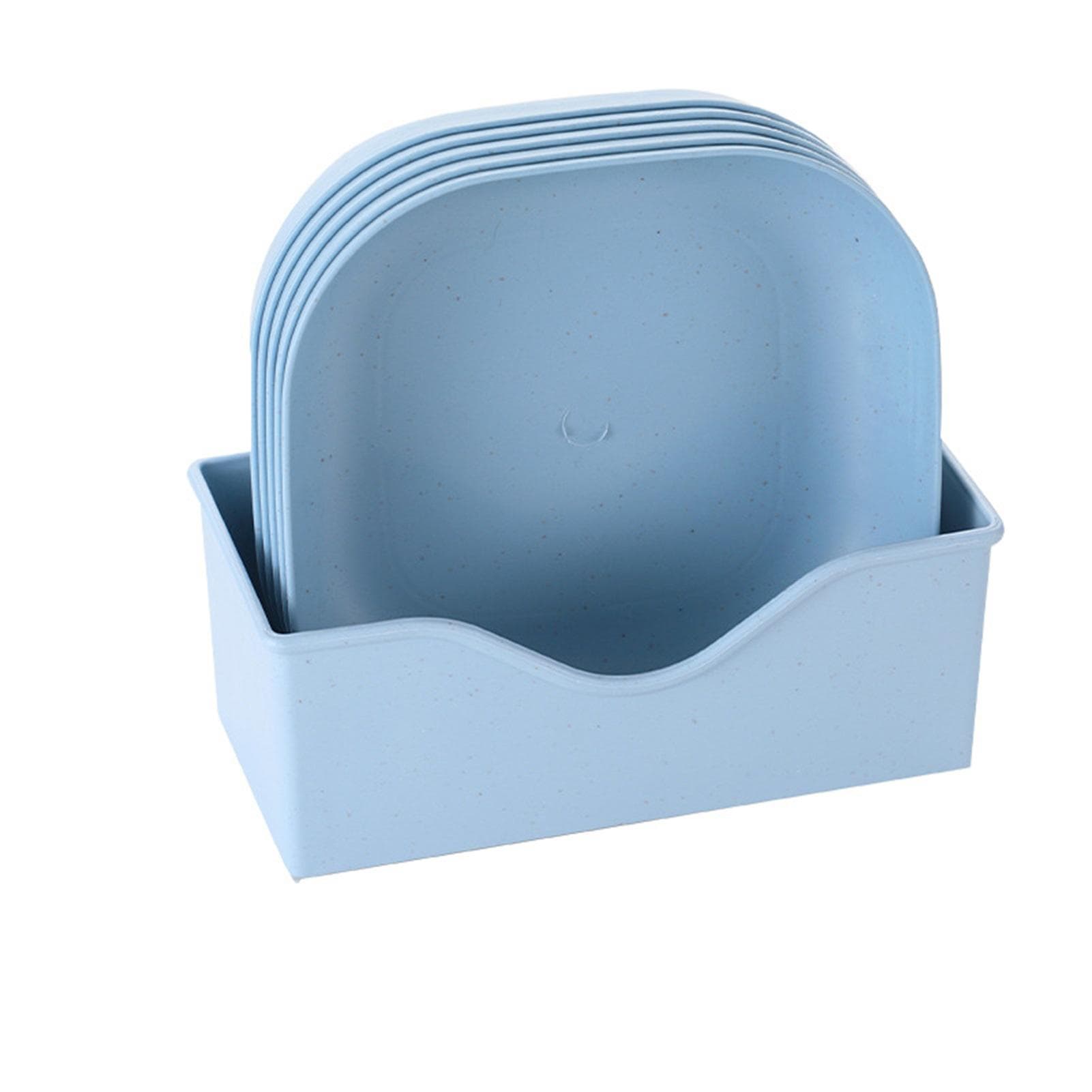 Fruit Plate Tray Multipurpose Salad Dish Eco Friendly Kitchen Dinner Plate for Household(Blue 5