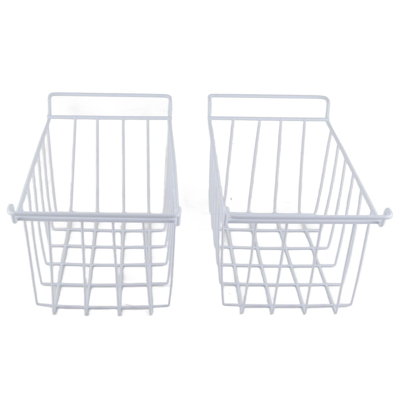2pcs Refrigerator Freezer Baskets Large Household Wire Storage Basket Bins Organizer with Handles L 39cm X W 20cm X H 20cm