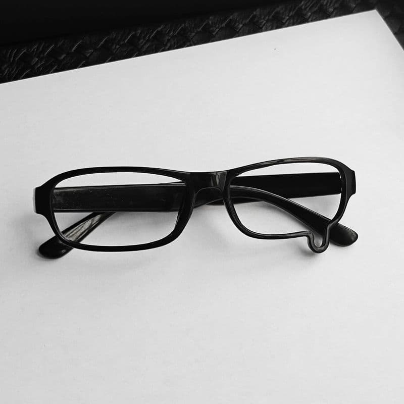 Unisex Black Teardrop Glasses Frame No Lenses Anime Cosplay Photography Stage Performance Eyewear Accessories