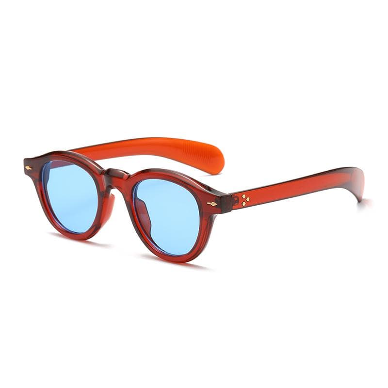 European American Fashion Oval Leopard Print Sunglasses Retro Studded Glasses Unisex Versatile Sunwear