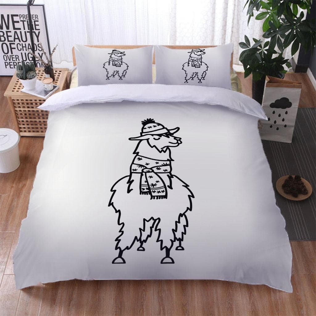 Luxury Bedding Set Animal Lamb And Alpaca 3D Duvet Cover Sets + 2 Pillowcase Twin Queen King Single Size Polyester Quilt Cover W200xL200cm