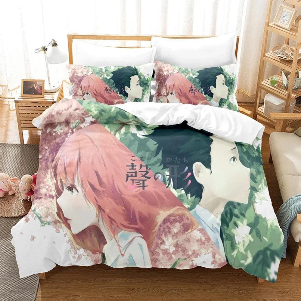 A Silent Voice Bedding Set Single Twin Full Queen King Size Bed Set Adult Kid Bedroom Duvet cover Sets 3D Anime Bed Sheet Set 70x133cm 2pcs