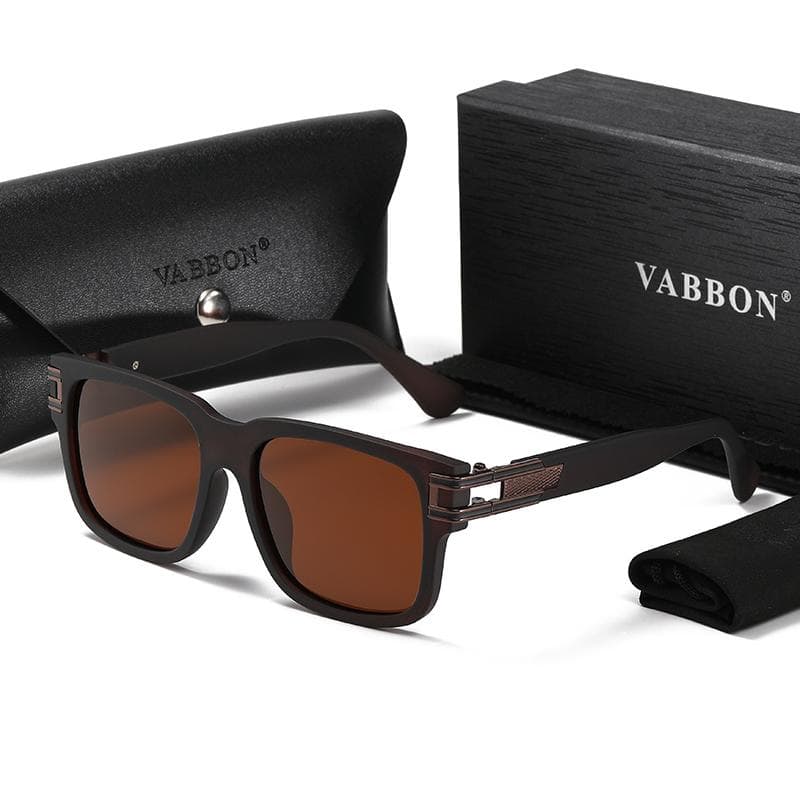 Vabbon Retro Metal Sunglasses Trendy Square Frame Large Size UV Protection Unisex 853