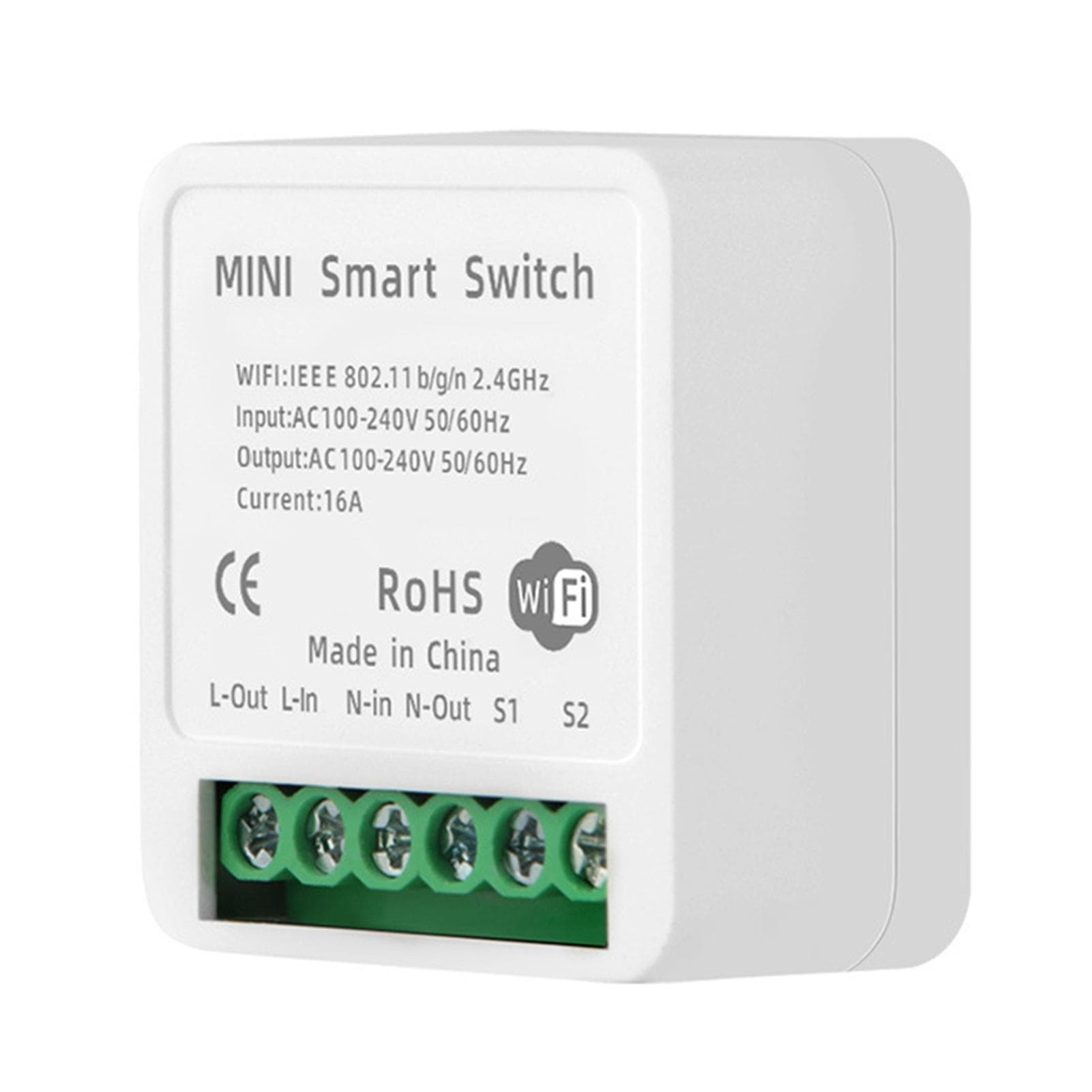 Mini ZigBee 3.0 Switch Module 16A Intelligent Relay Light Switch APP Remote Control Voice Control Wifi Type white