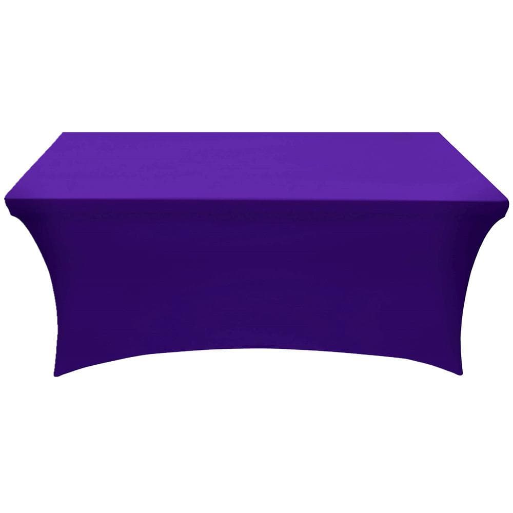 Black/White 4/6FT Stretch Spandex Table Cover Washable Kitchen Universal Tablecloth Fit for Event Banquet Wedding Cocktail Party 4FT 2pcs purple