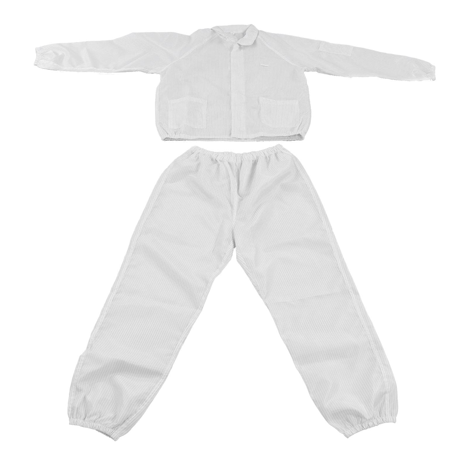 Protection Overall Anti Static Polyester Protective Working Suit White Split Design for Workshop