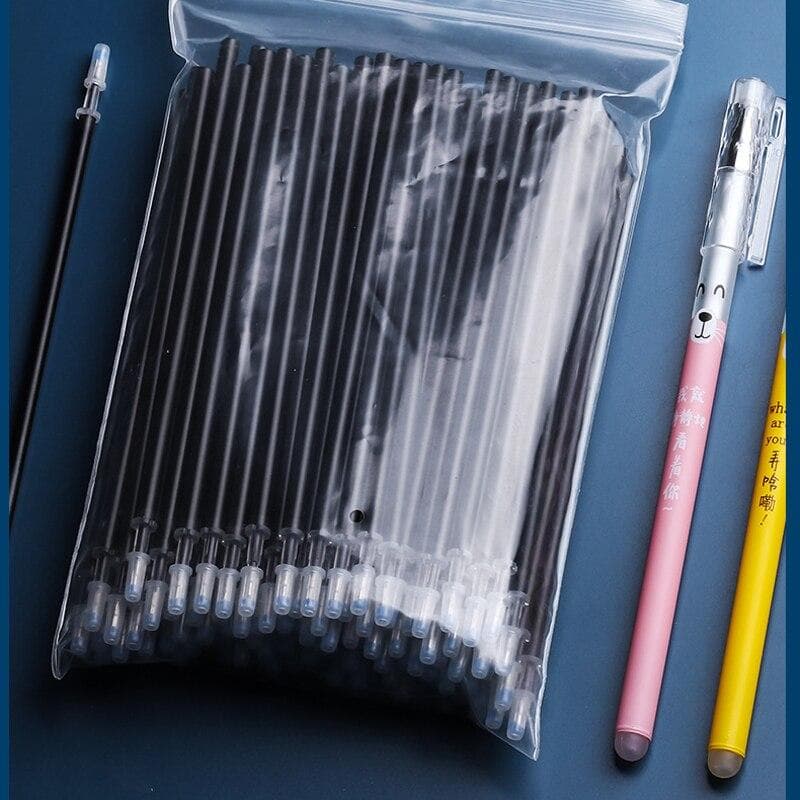Erasable Gel Pen 0.5mm Erasable Pen Refill Rod Blue Black Ink Washable Handle For School Stationery Office Writing 5PCS black