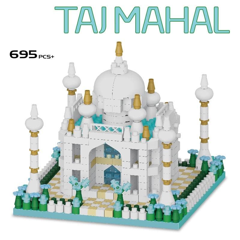 695PCS World Great City Architecture Mini Taj Mahal Building Blocks Diamond Particle Bricks Construction Toys For Boys Kids
