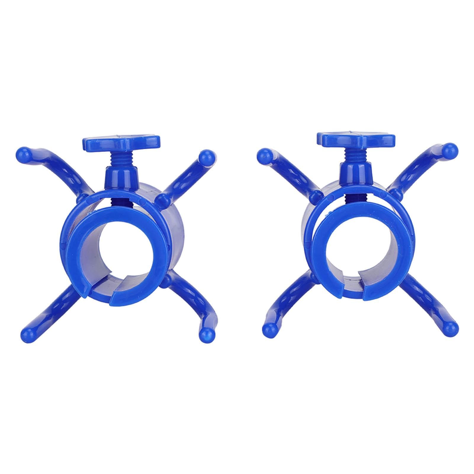2Pcs Plastic Beach Umbrella Hanging Hook Umbrella Hanger 4 Prong Towel Hat Sunglasses Holder Blue blue