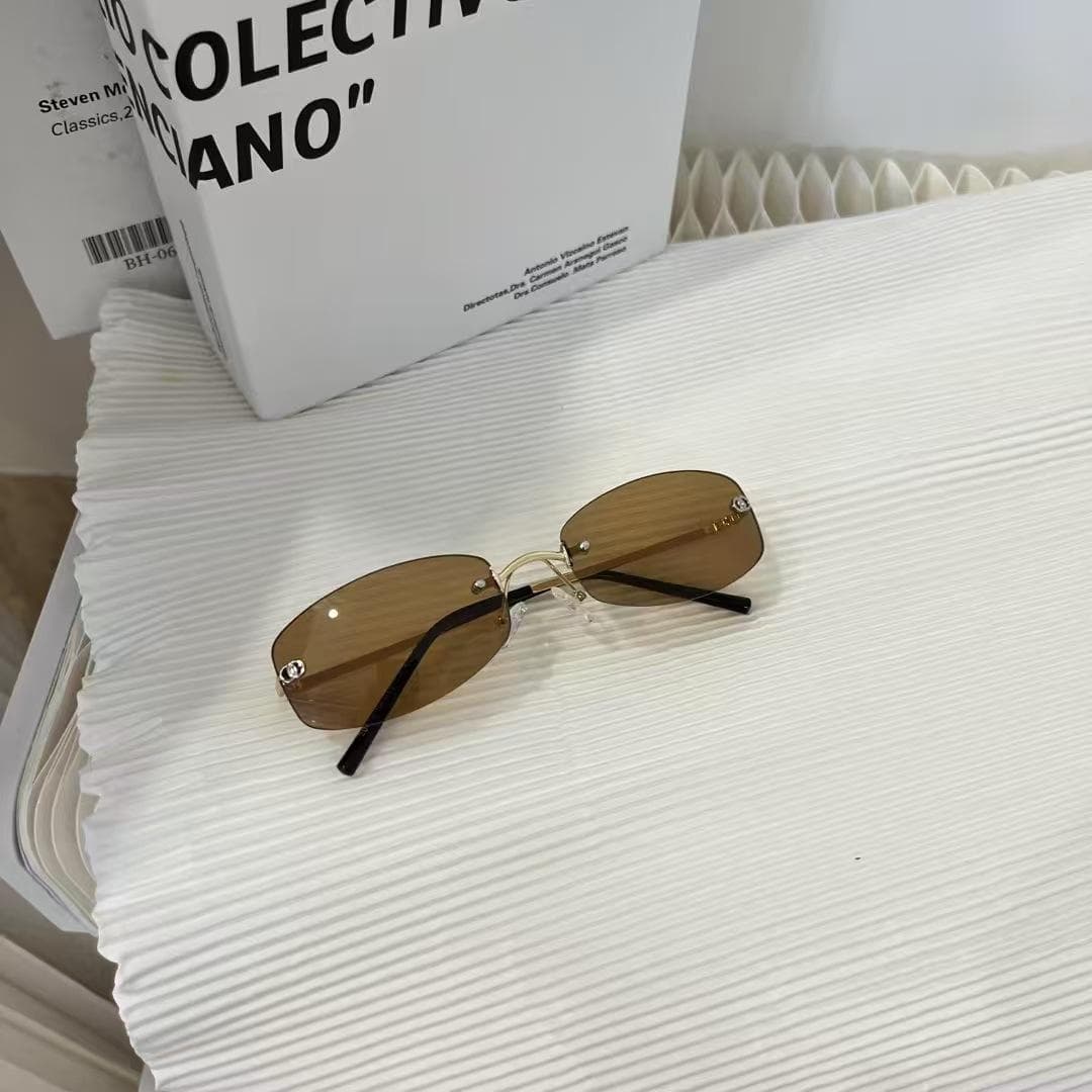 Fashion Stylish Sunglasses for Women Men Rectangle Rimless Driving Sun Glasses UV Protection Lightweight