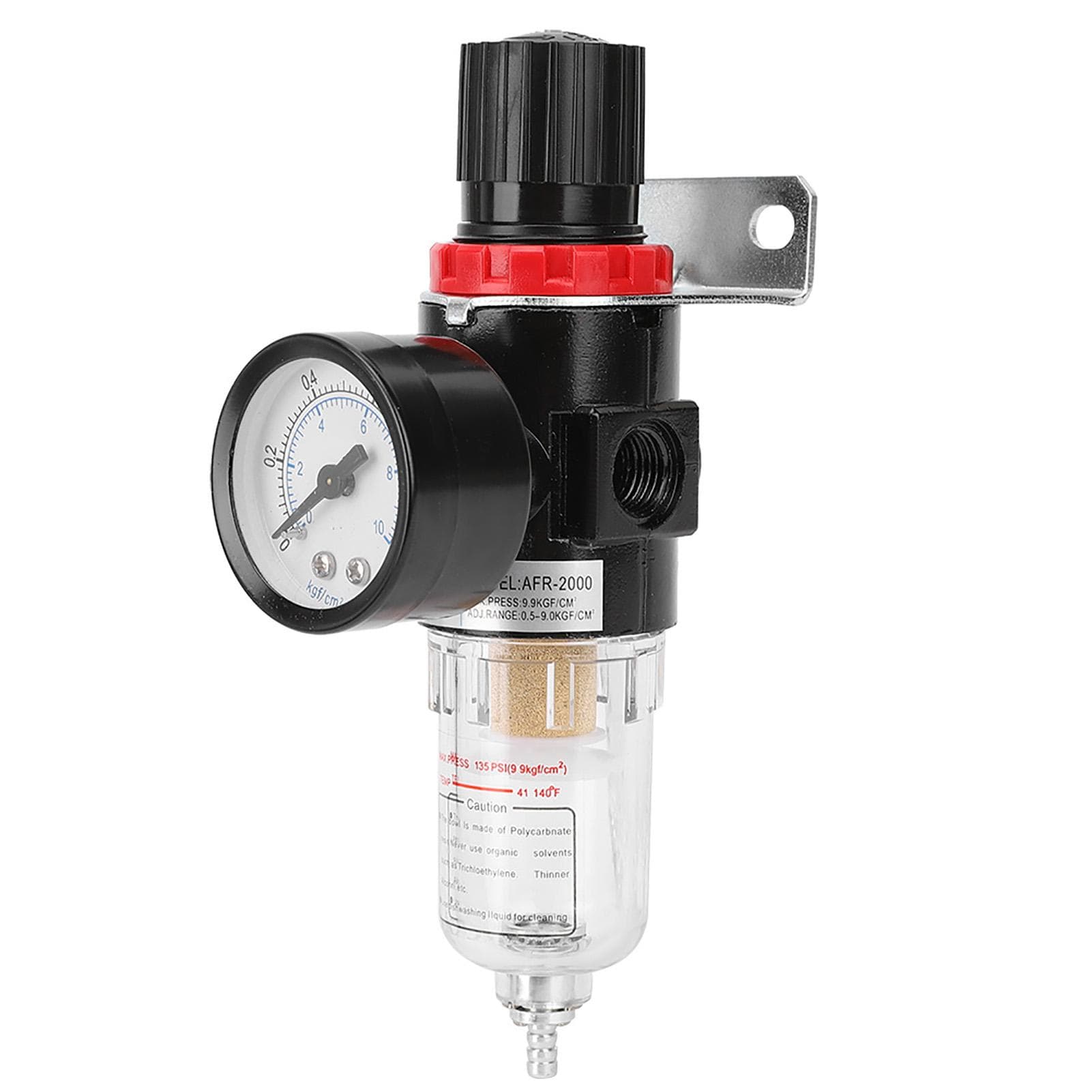 14in AFR2000 OilWater Separator Compressed Air Filter Air Source Treatment with Pressure Gauge