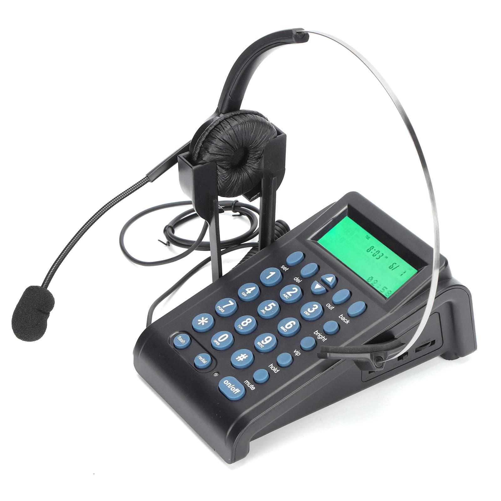 HT910 Call Center Wired Telephone with Headset Telephone with Omnidirectional Headset Set for