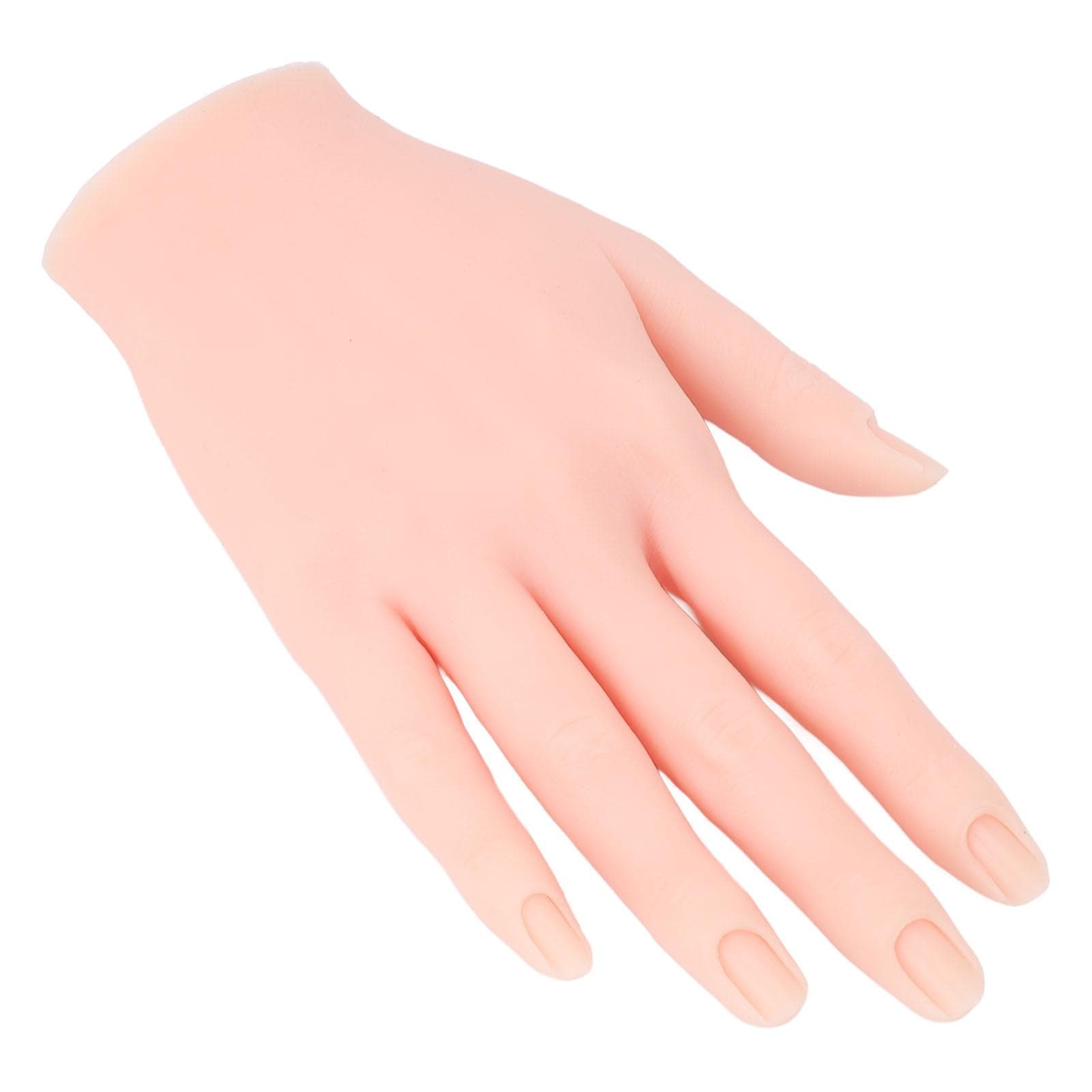 Nail Art Practice Hand High Simulation Flexible Silicone Nail Practice Training Mannequin Hand for