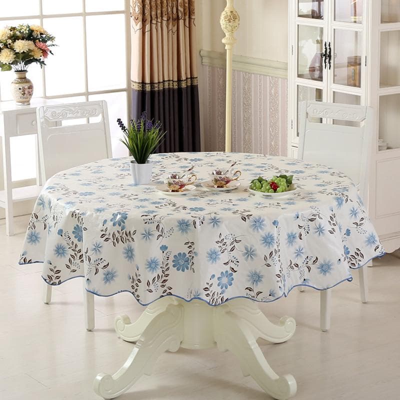 Home Pvc Table Cover Waterproof Table Cloth Birthday Party Kitchen Oilcloth For Christmas Tablecloth Round Kerst Tafelkleed Round 150cm