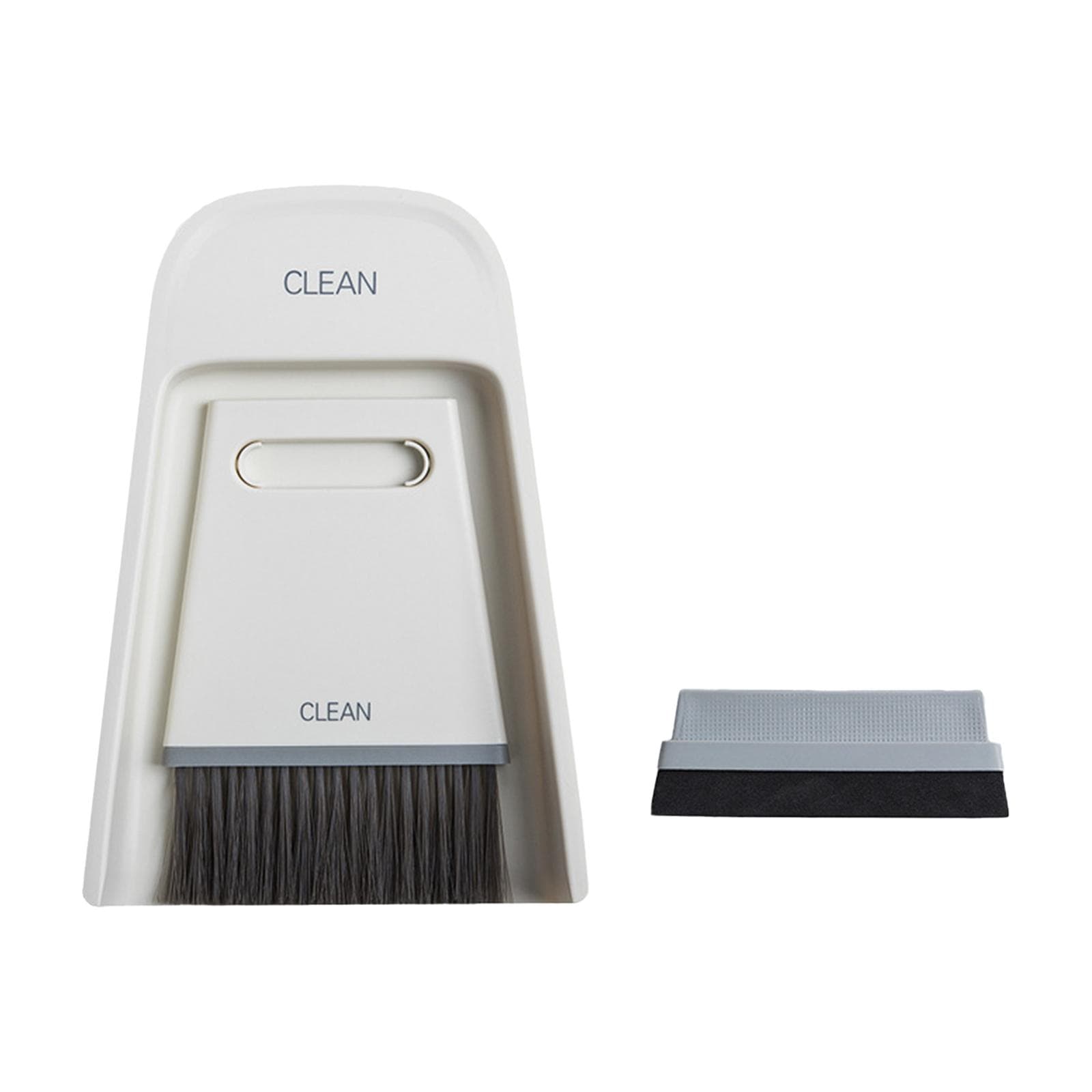 Dustpan and Brush Set Soft Bristles Brush Window Squeegee Mini Hand Broom Lightweight Clean Brush grey