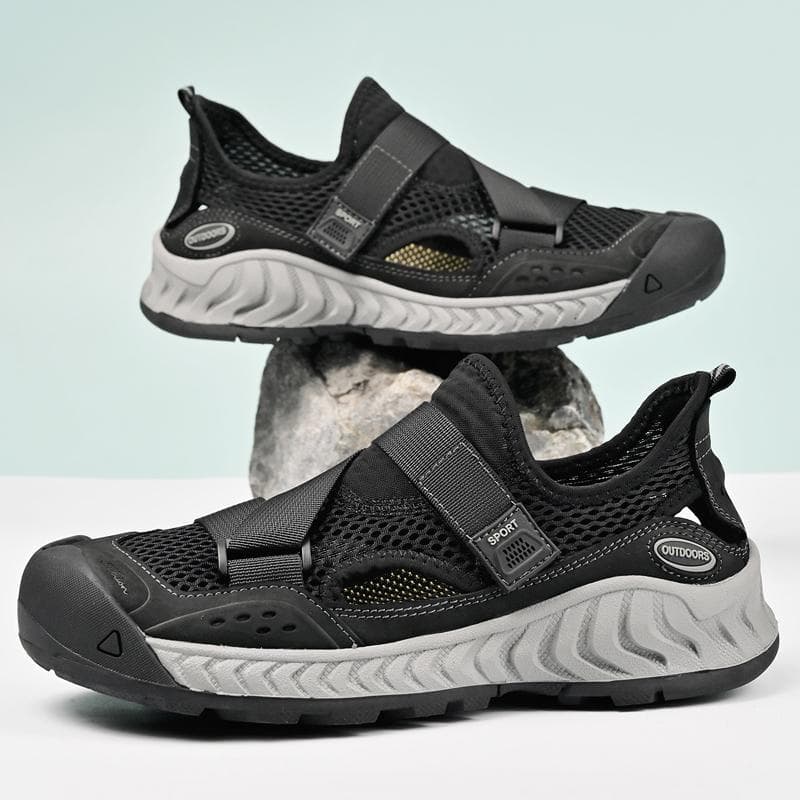 Summer Men Sandals Genuine Leather Mens Casual Shoes Outdoor Men Leather Sandals for Men Beach Shoes Roman mens Shoes 46