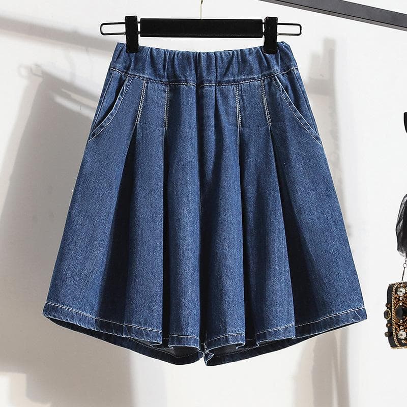 Large Size Ice Silk Shorts New High-waist Summer Thin Fat MM Slim Wide-leg Casual Pants and Skirts for Women L