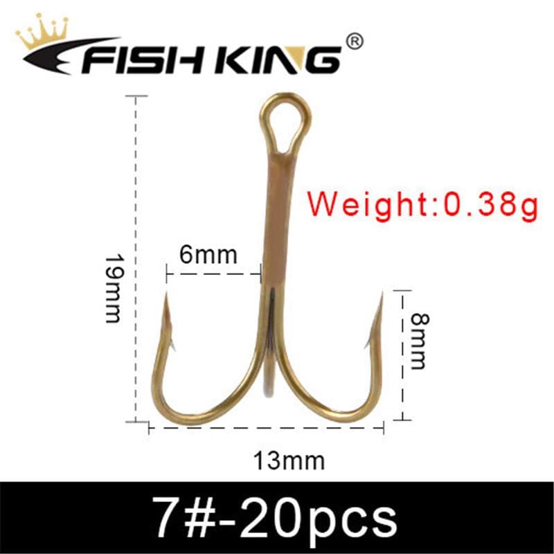 FTK 20pc/lot Fishing Hook three treble hook 3/0# - 16#High Carbon Steel Treble Hook Brown Color FISHHOOK Overstriking Antirust Fishing Tackle chase-7