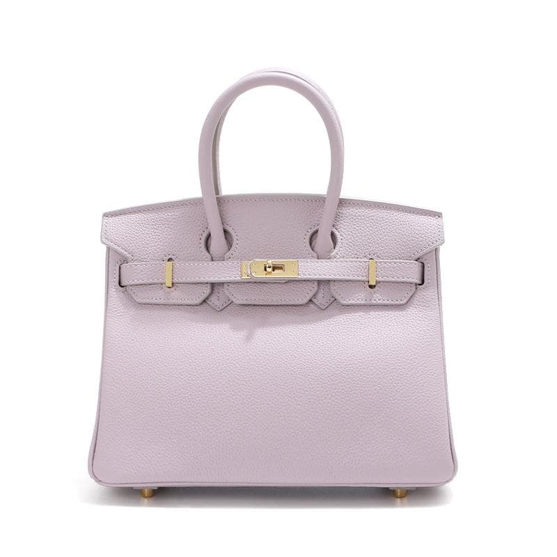 Head Layer Cowhide Platinum Bag Genuine Leather Women's Bag Large Capacity Handbag Women's High-end Sense Commuting Shoulder Cross Shoulder Bag 20CM purple