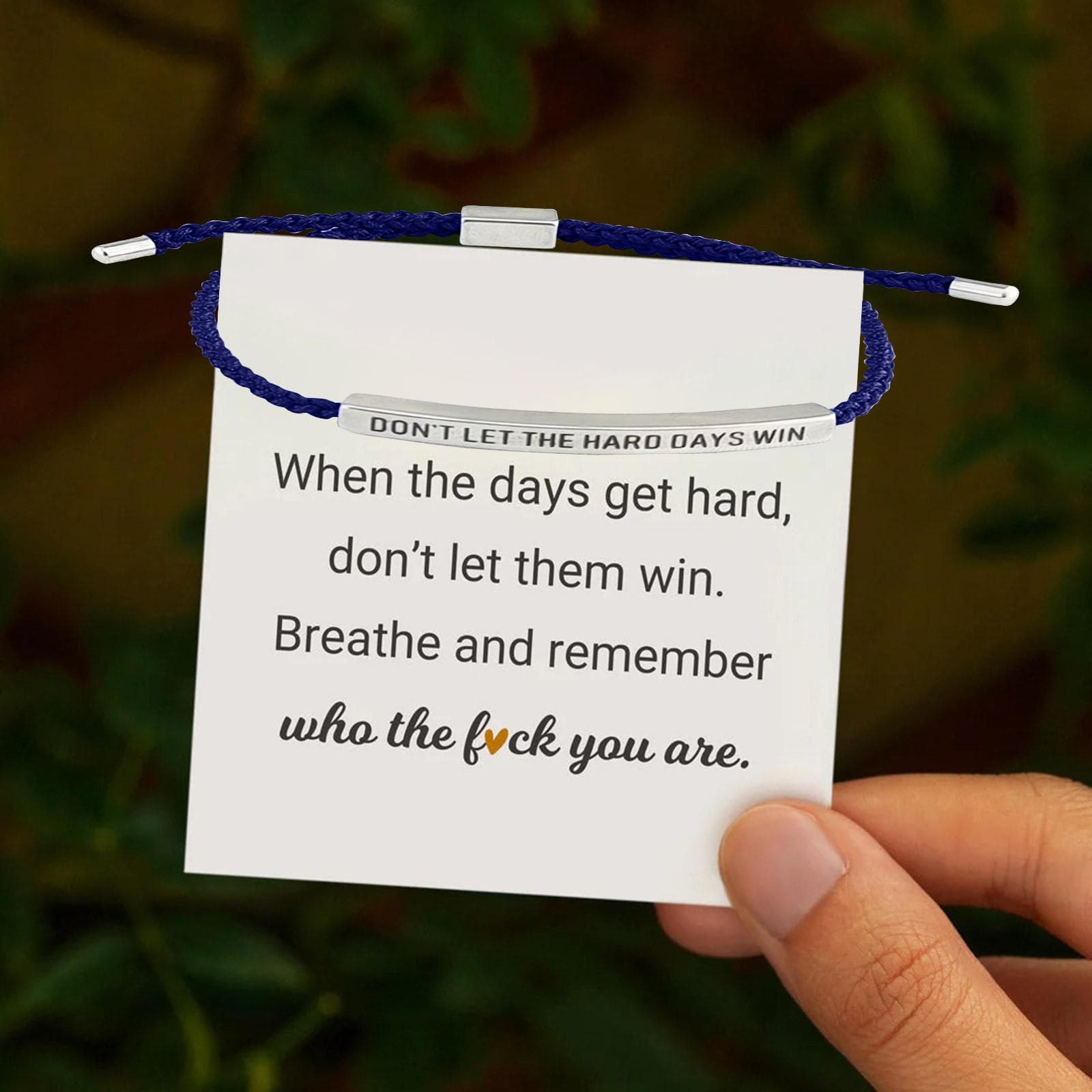 Don'T Let The Hard Days Win Tube Bracelet, Handmade Adjustable Wrap Stainless Steel Inspirational Bracelets One Size