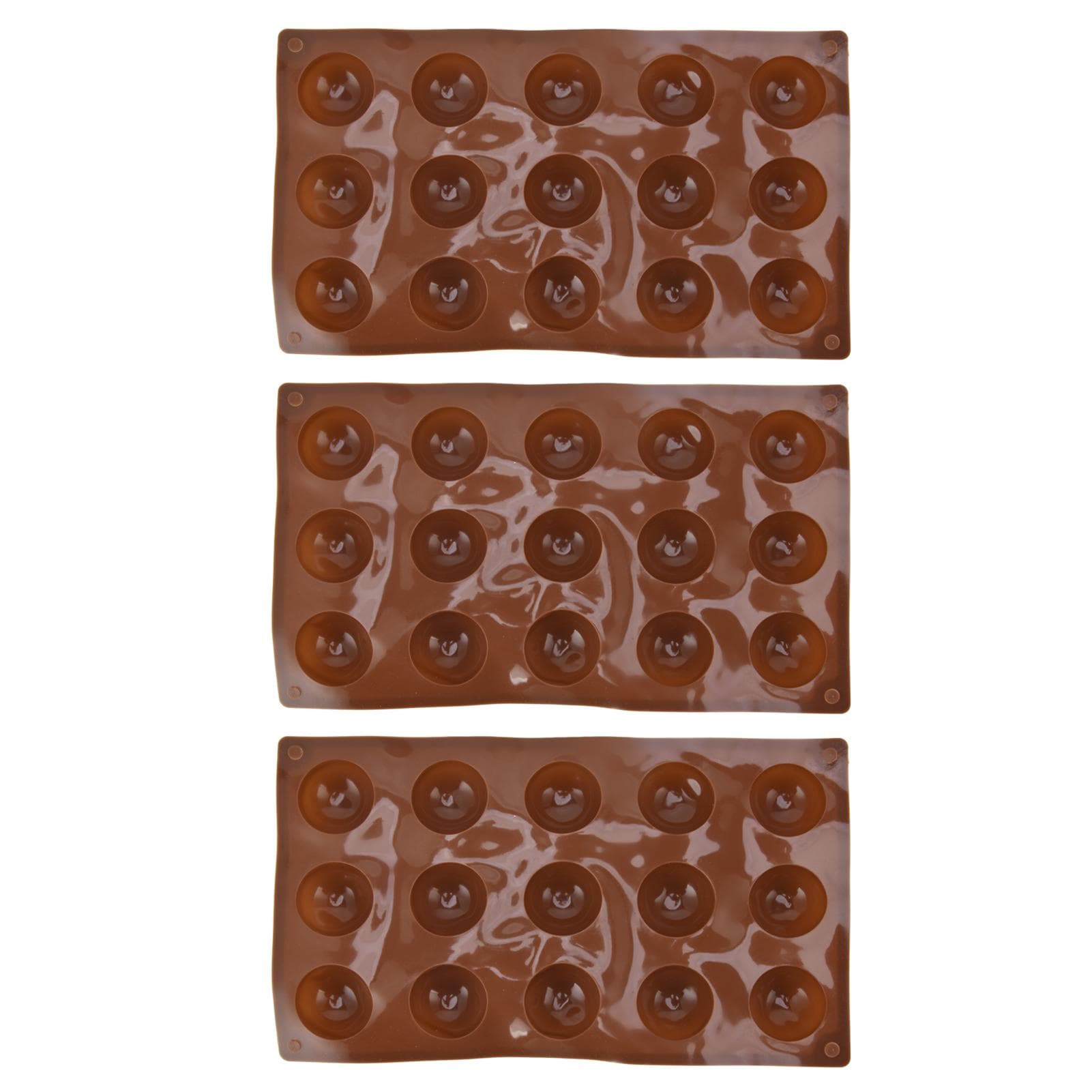 3 Pcs 15 Holes Silicone Mold Chocolate Bombs Mold Half Sphere Baking Mold for Cake Jelly Pudding L