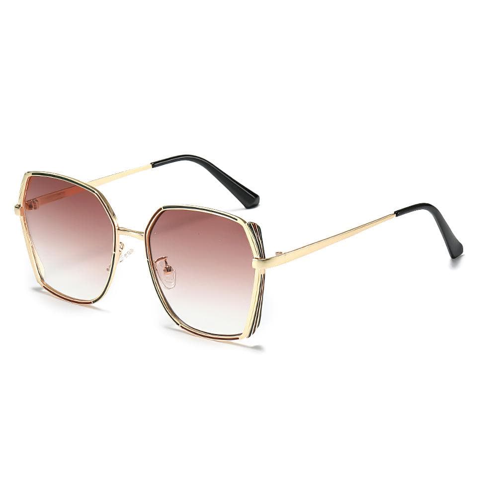 Fashion Sunglasses for Women Minimalist Frame Gradient Lenses Metal Legs Streamlined Design