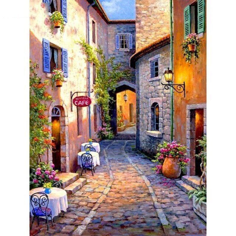 Diamond Painting Small Town Full Drill Rhinestone Cross Stitch Diamond Embroidery Crafts Christmas 20X30CM