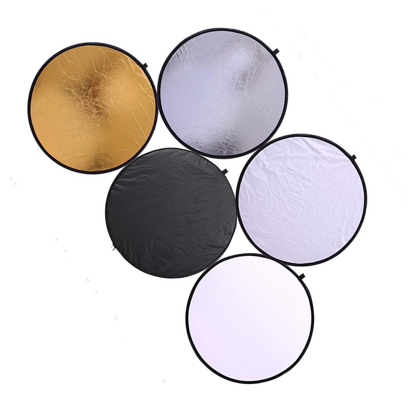 Light Reflector 80CM 5 in 1 Multi Disc Collapsible Circular Reflector for Photography Translucent
