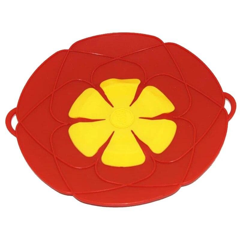 Silicone lid Spill Stopper Cover Pot Pan Cover Kitchen Accessories Flower Shape Cookware Cooking Tools Kitchen Gadgets red