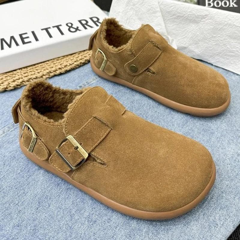 Flats Women Snow Boota Suede Short Plush Designer Casual Cotton Shoes 2025 Trend Warm Walking Non-slip Winter Botas De Mujer 38 brown
