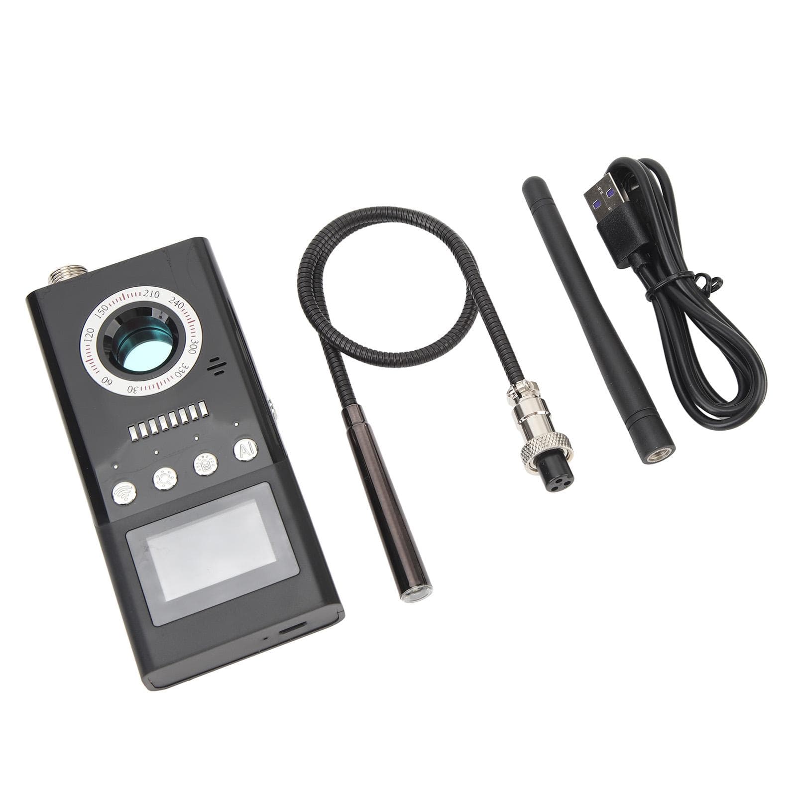 Bug Camera Detector 1‑8000MHZ 1000mAh Portable Professional Listening Device Detector with LED