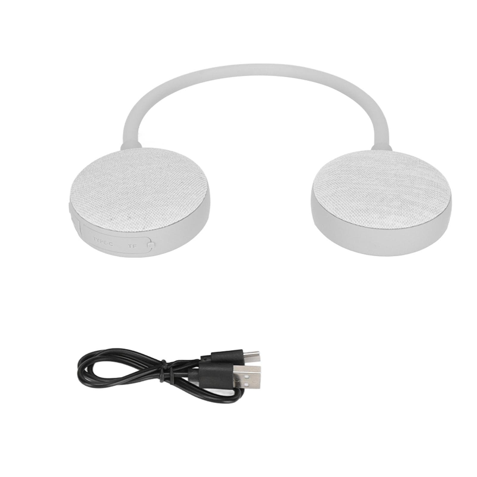 Neck Speaker Portable Wireless Wearable Stereo Handsfree Neckband Bluetooth Speaker with Microphone gray