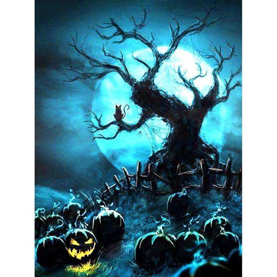 5D DIY Diamond Painting Halloween Full Round Diamond Embroidery Cross Stitch 20X30CM