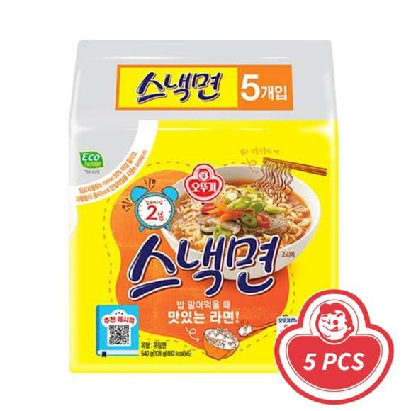 Ottogi Snack Noodles Pack 108g x 5 (2 Options) 5PCS