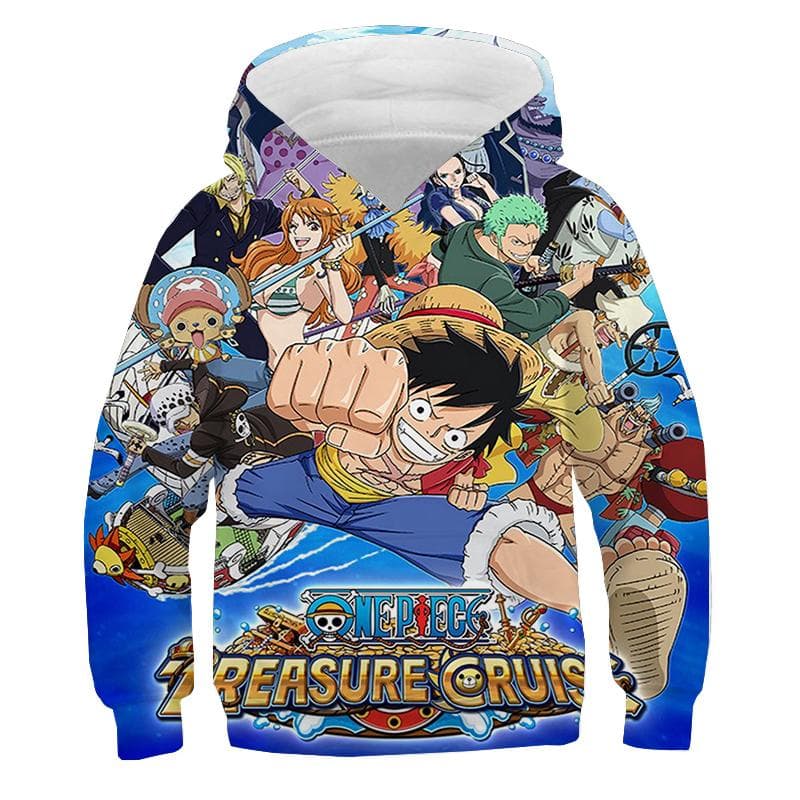 One Piece Hoodie Kids hooded Sweatshirt Anime Luffy Hoodie Kids Clothes Boys Girls Long Sleeve Autumn Warm Pullover Casual Tops 2XL