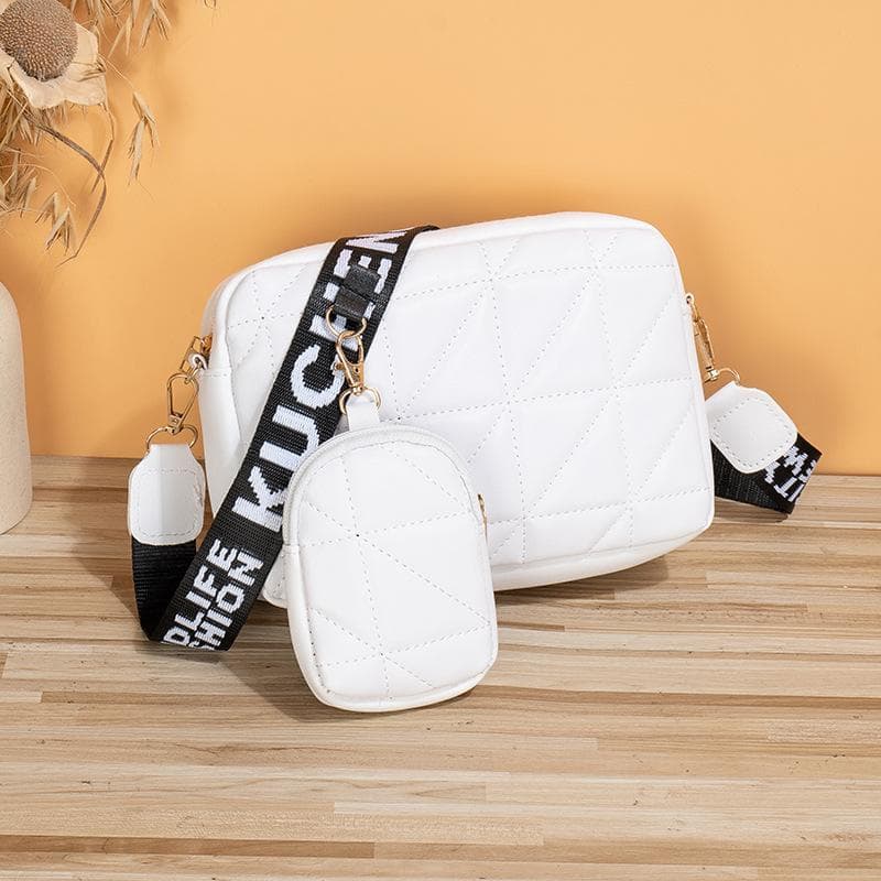 Yogodlns Quilted Detail Square Bag With Coin Purse 22x7x14.5cm white