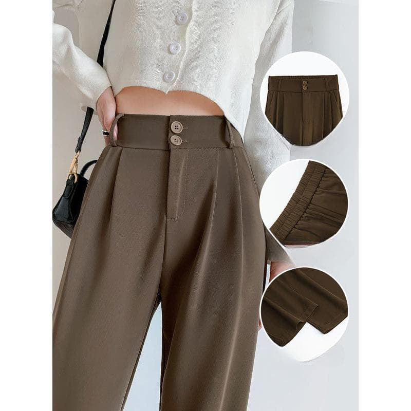 Wide-leg Casual Suit Pants for Summer New High-waisted Drape Straight Pear-shaped Body Pants Slimming Suit Pants 5XL