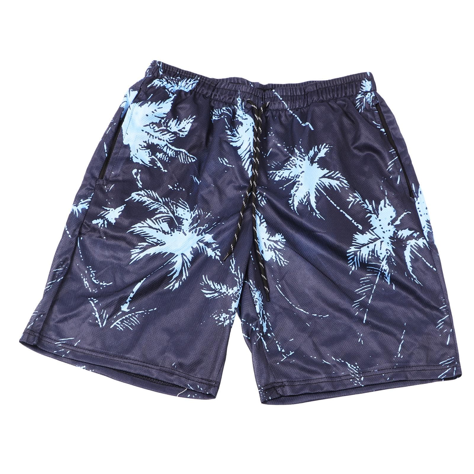 Men Beach Pants Breathable Fast Drying Comfortable Loose 3D Printed Board Shorts for Pool Surfing L(for 6.5-9kg) blue