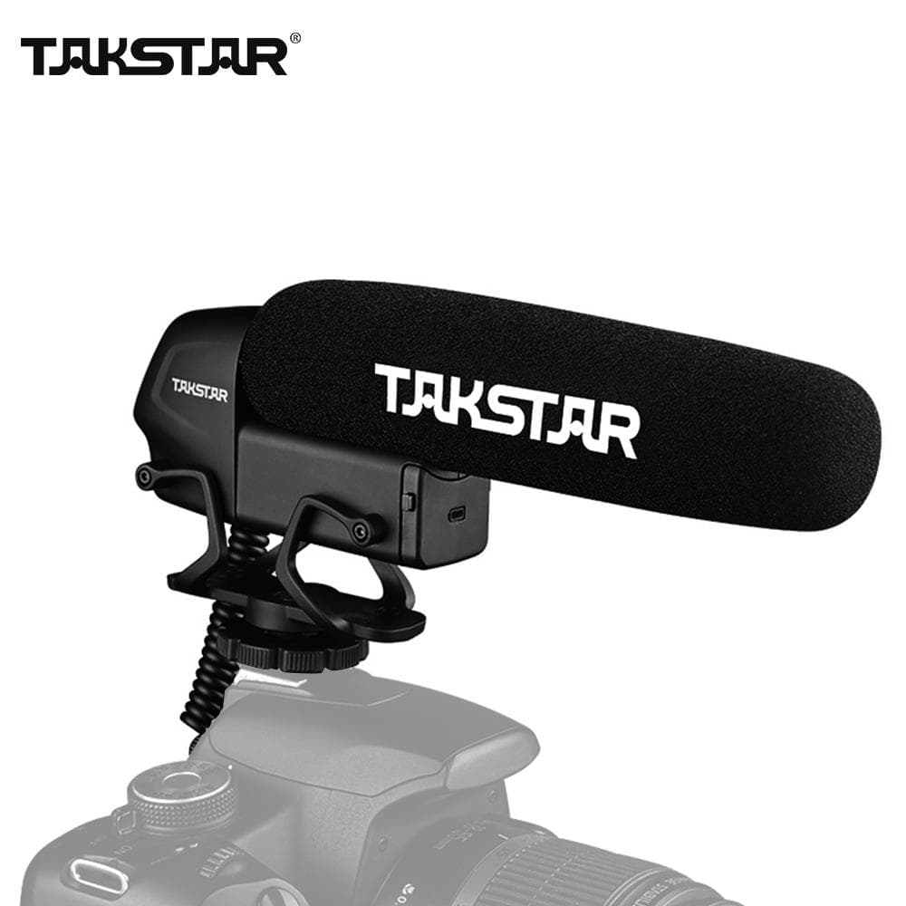 TAKSTAR SGC-600 On-camera Condenser Interview Microphone Mic Super-cardioid 3-level Gain Control black
